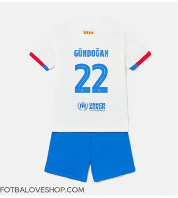 Barcelona Ilkay Gundogan #22 Dětské Venkovní Dres 2023-24 Krátký Rukáv (+ trenýrky)